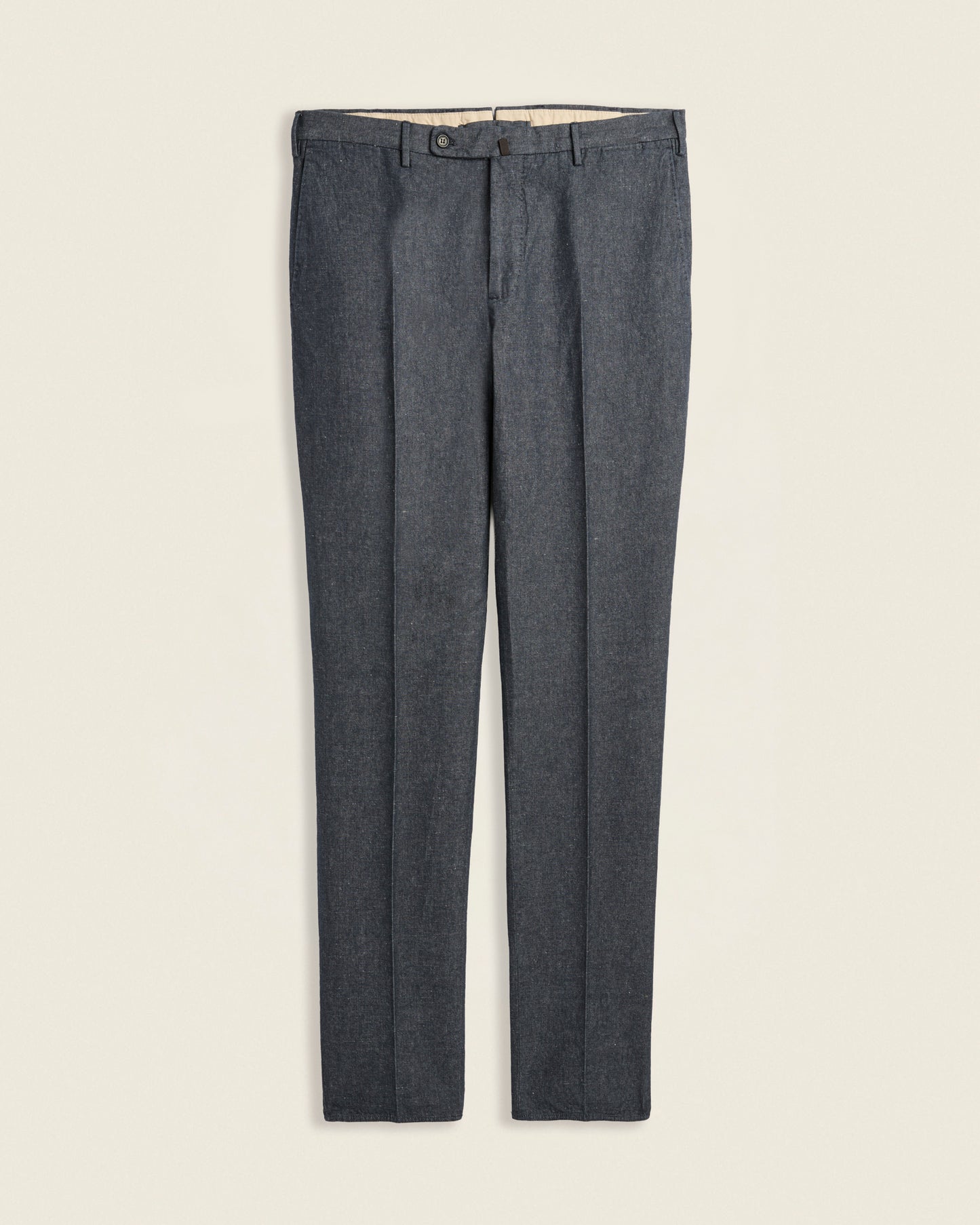 Regular-fit stretch cotton and linen trousers