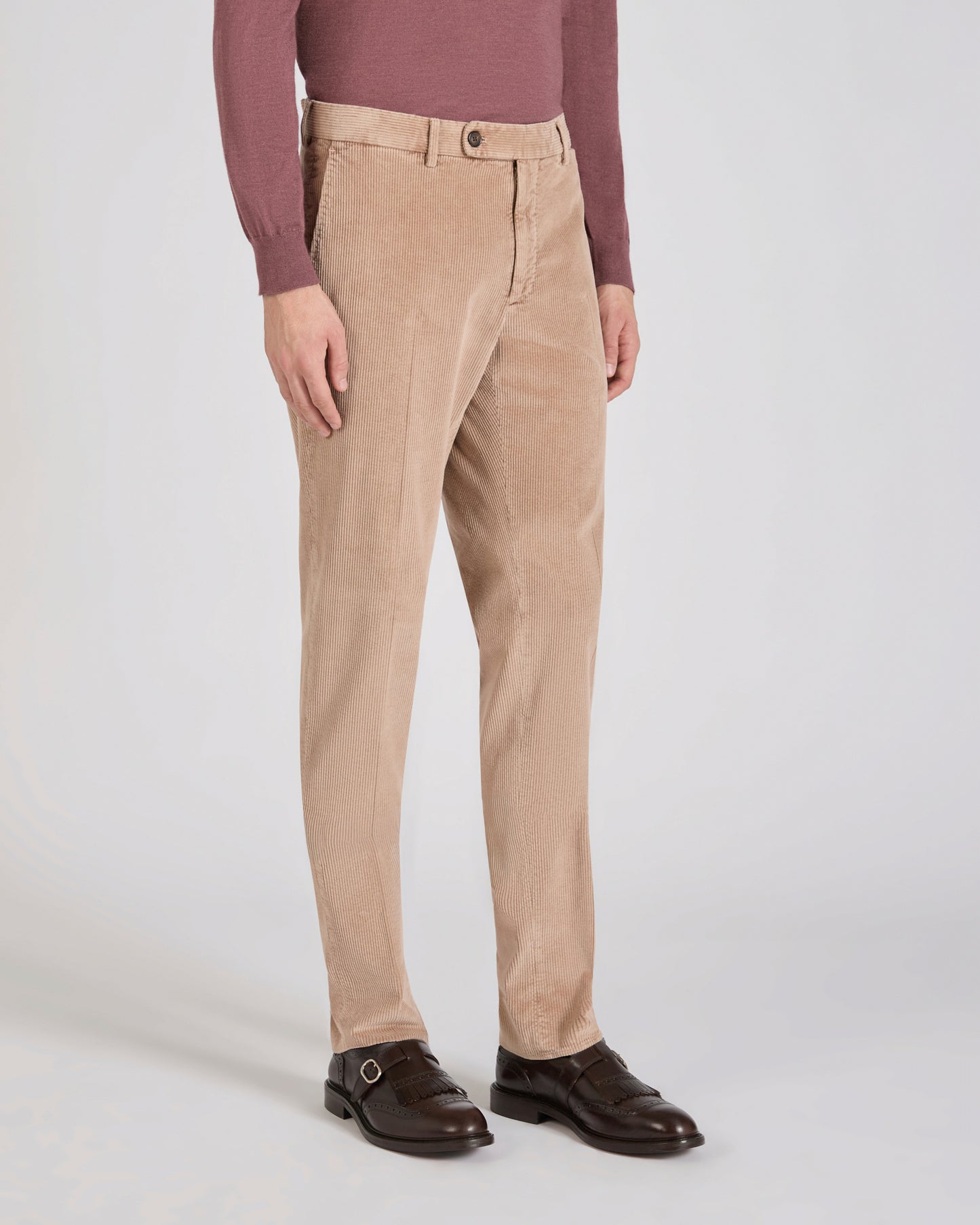 Tapered fit corduroy trousers