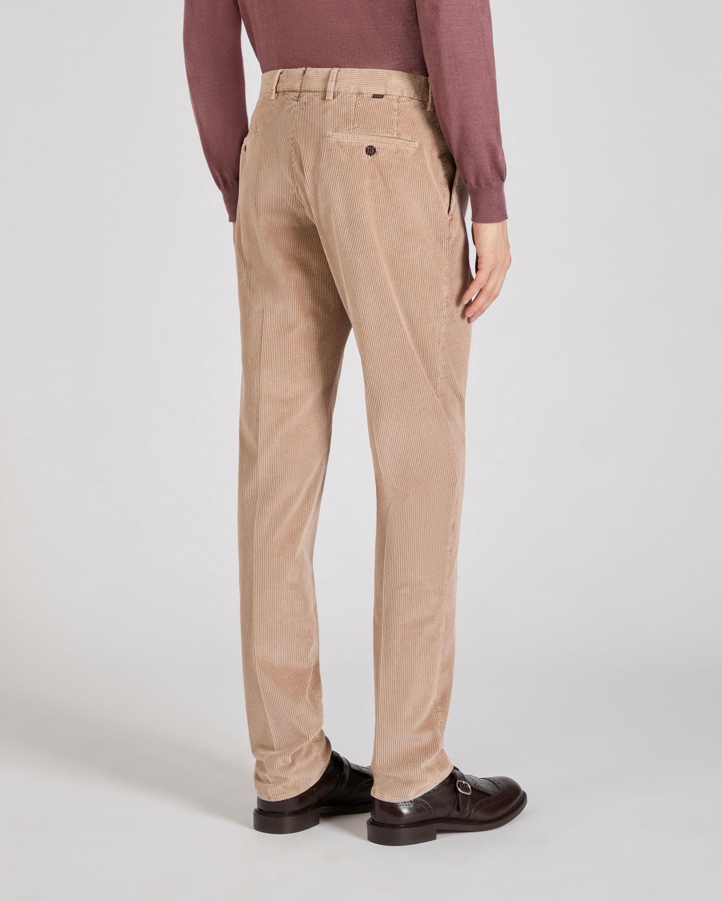 Tapered fit corduroy trousers
