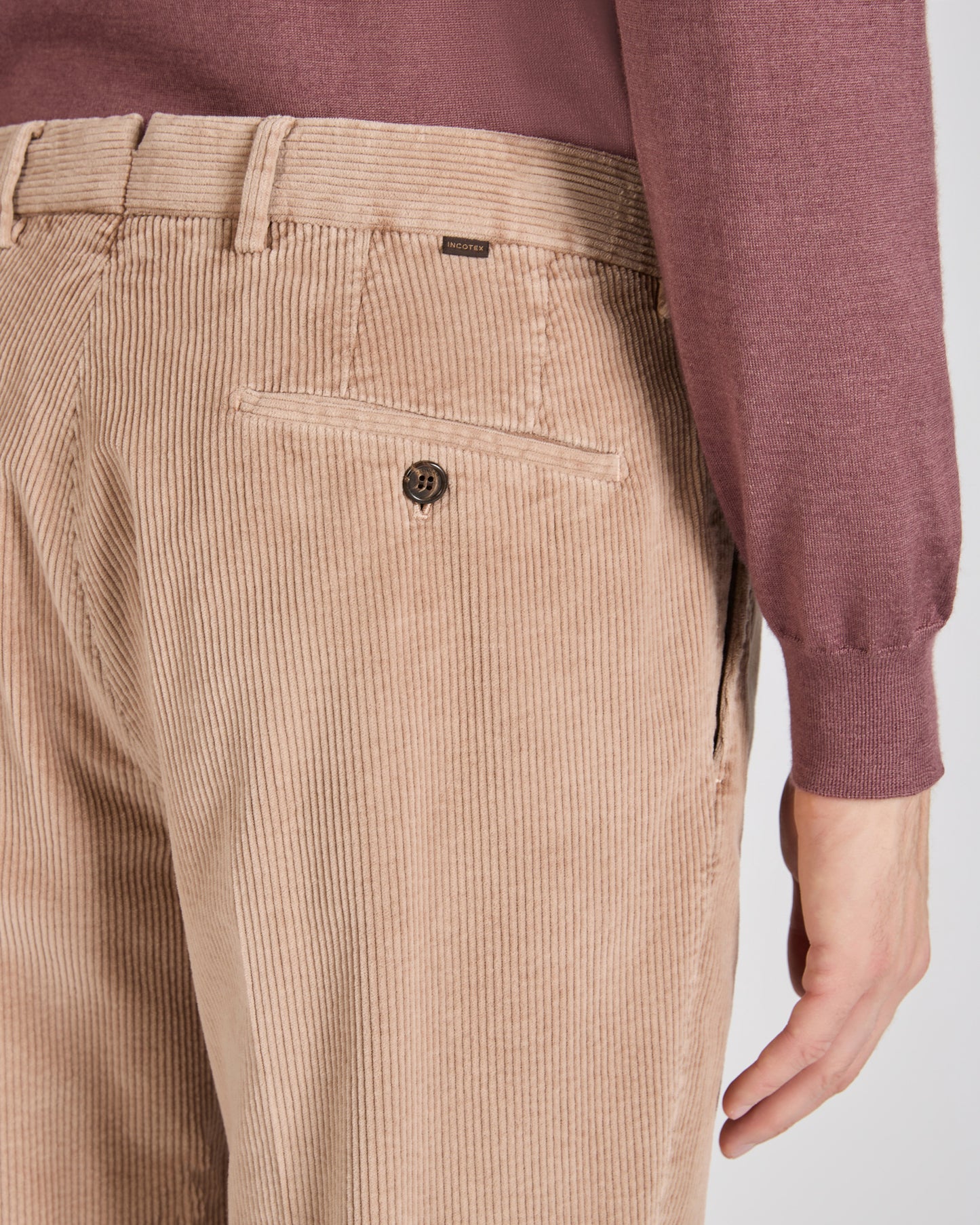 Tapered fit corduroy trousers