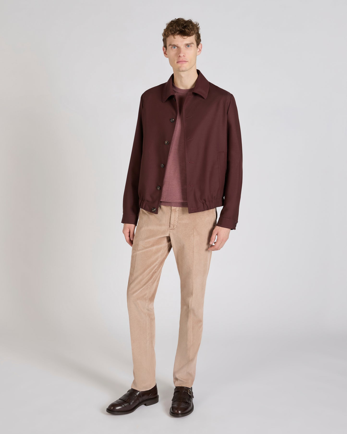 Tapered fit corduroy trousers