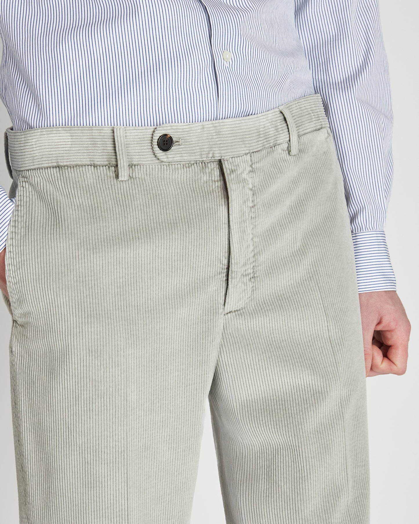 Tapered fit corduroy trousers