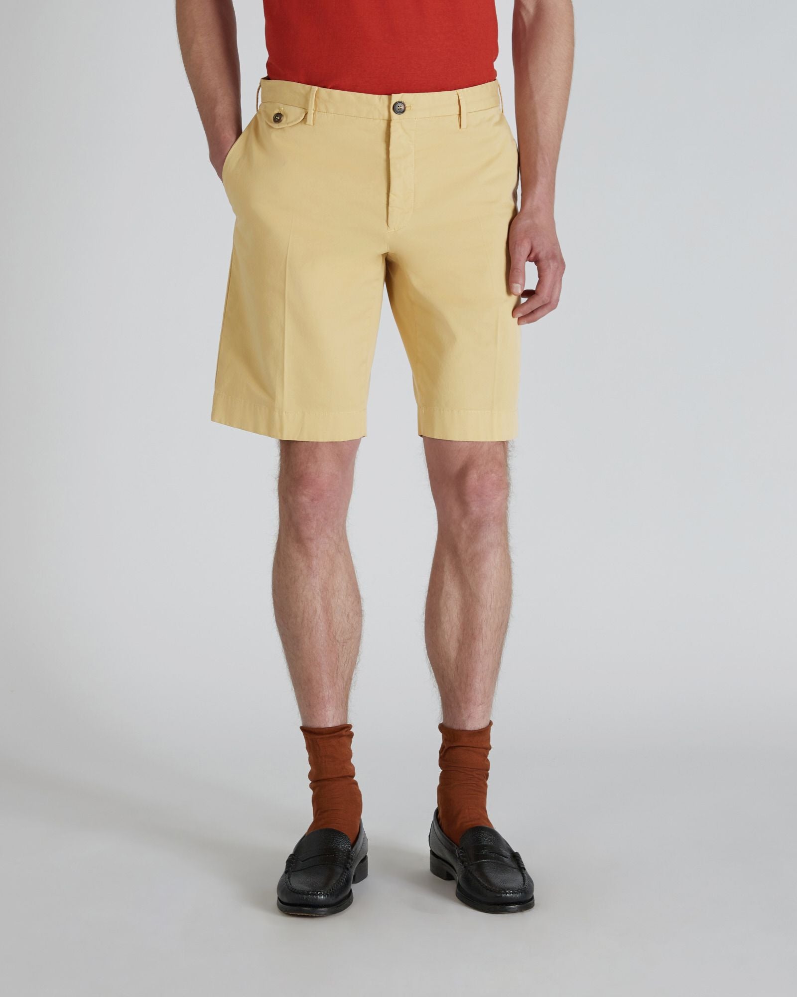 Incotex Slim-fit Royal Batavia Bermuda shorts yellow – Slowear