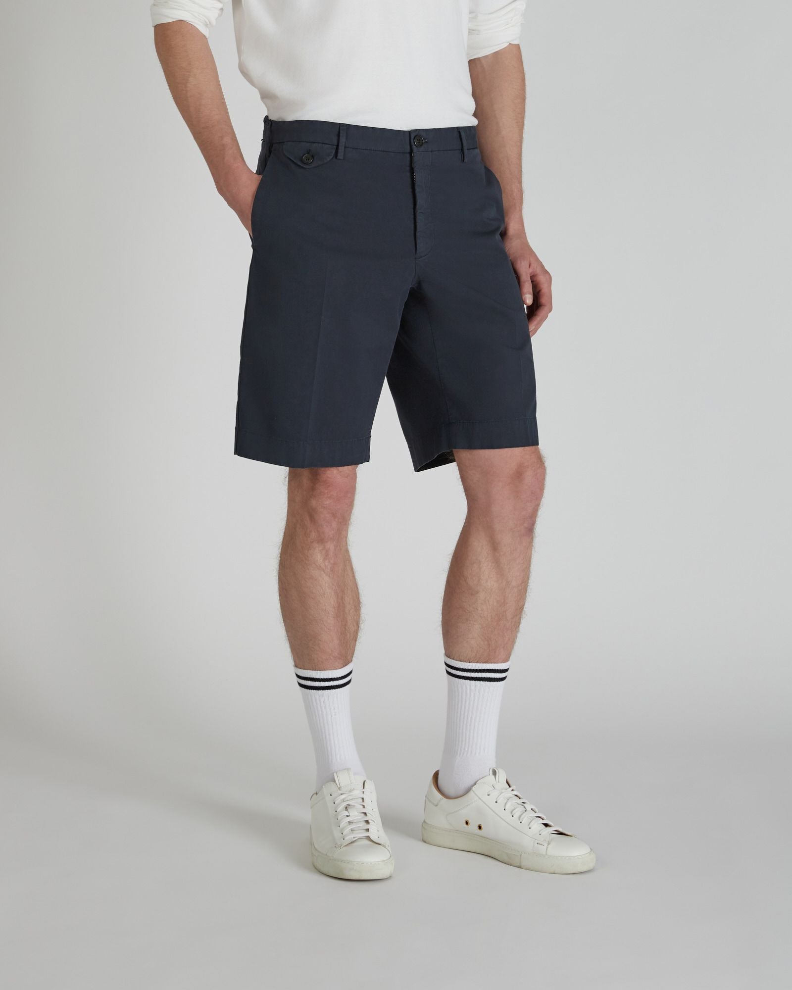 Incotex Slim-fit Royal Batavia Bermuda shorts dark blue – Slowear