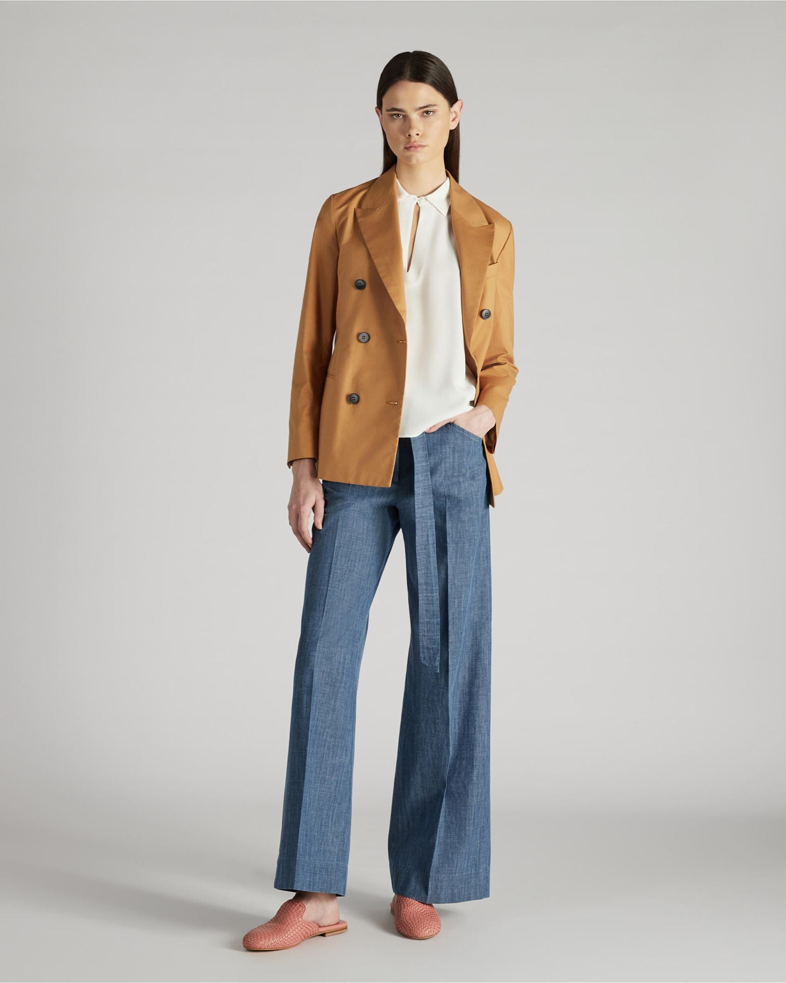 Glanshirt Chemisier sans manches en crêpe de Chine et soie