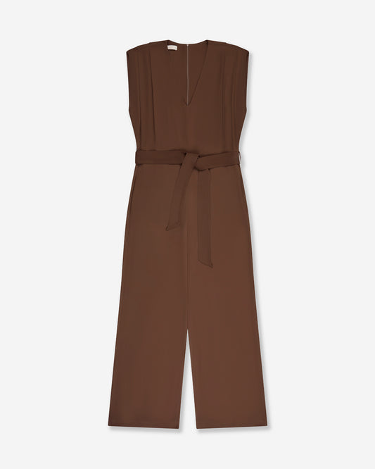 Jumpsuit in silk-blend crêpe de chine