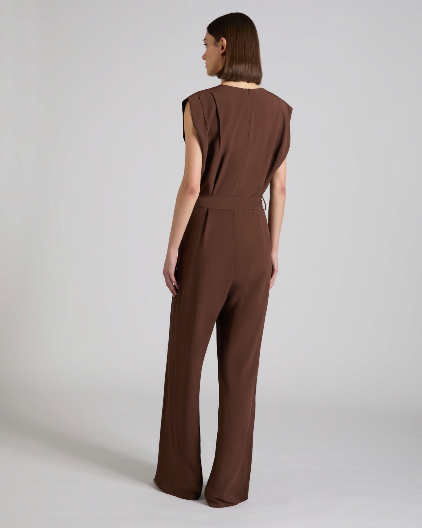 Jumpsuit in silk-blend crêpe de chine