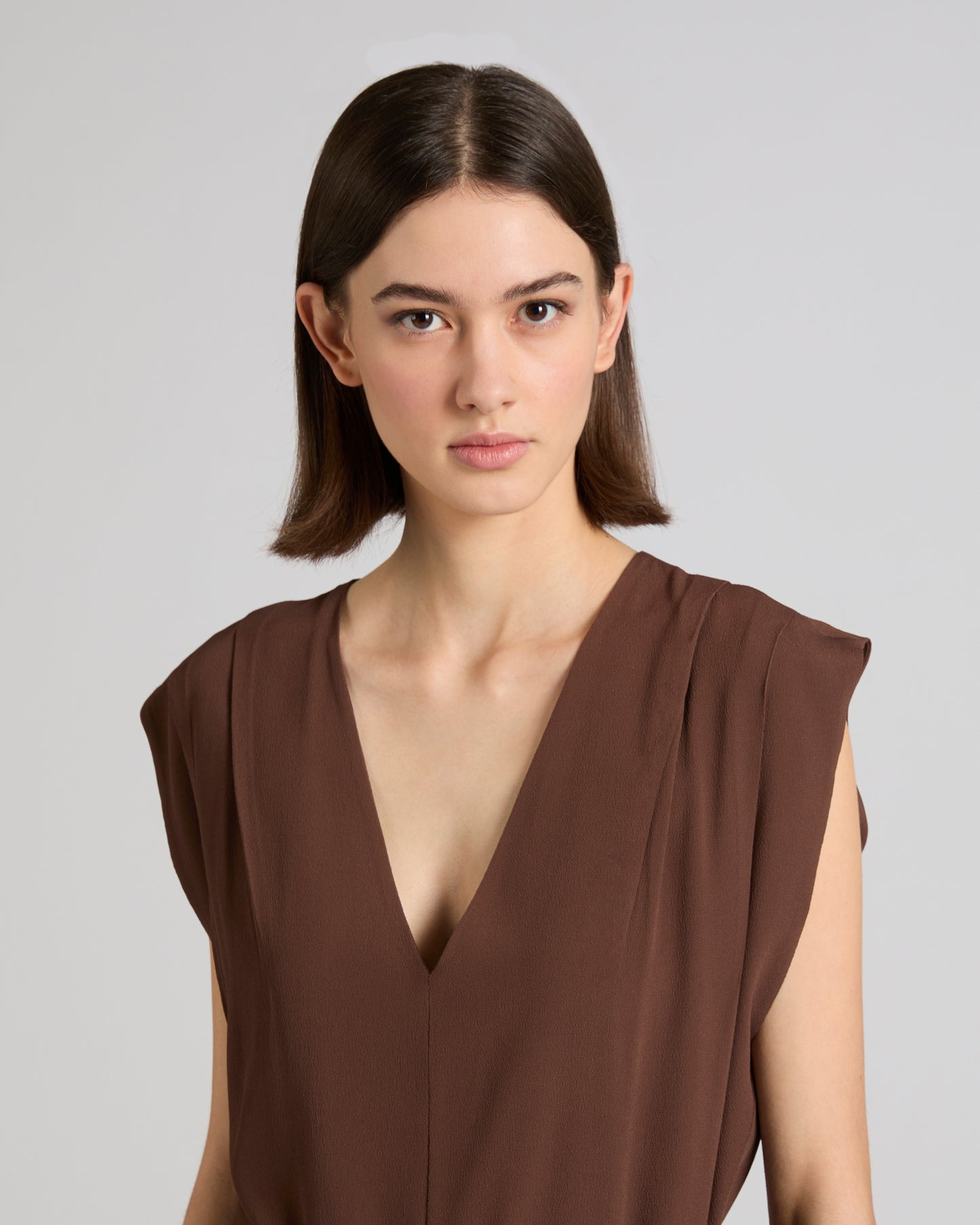 Jumpsuit in silk-blend crêpe de chine