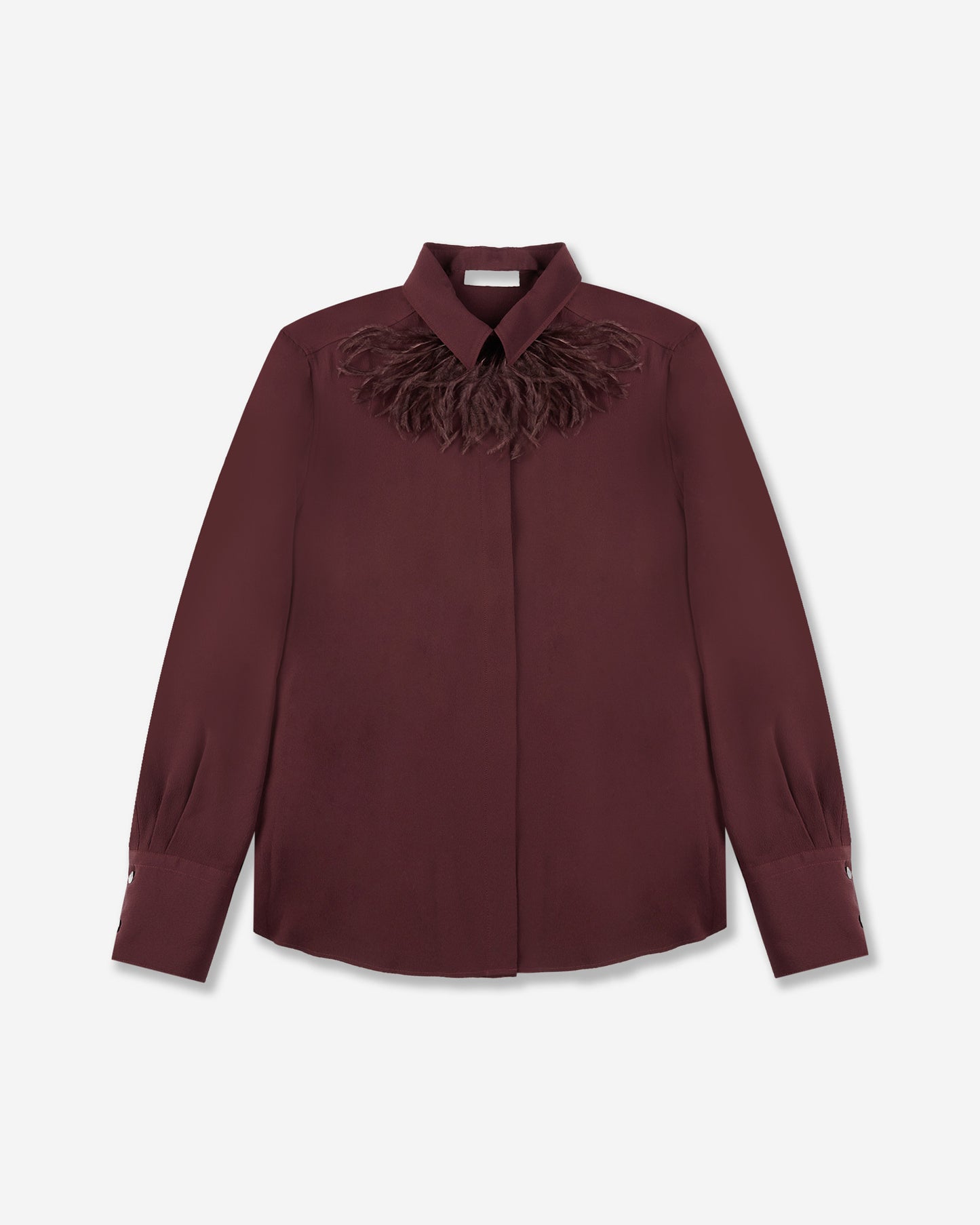 シルククレープデシンとアセテート・スリムフィットブラウス