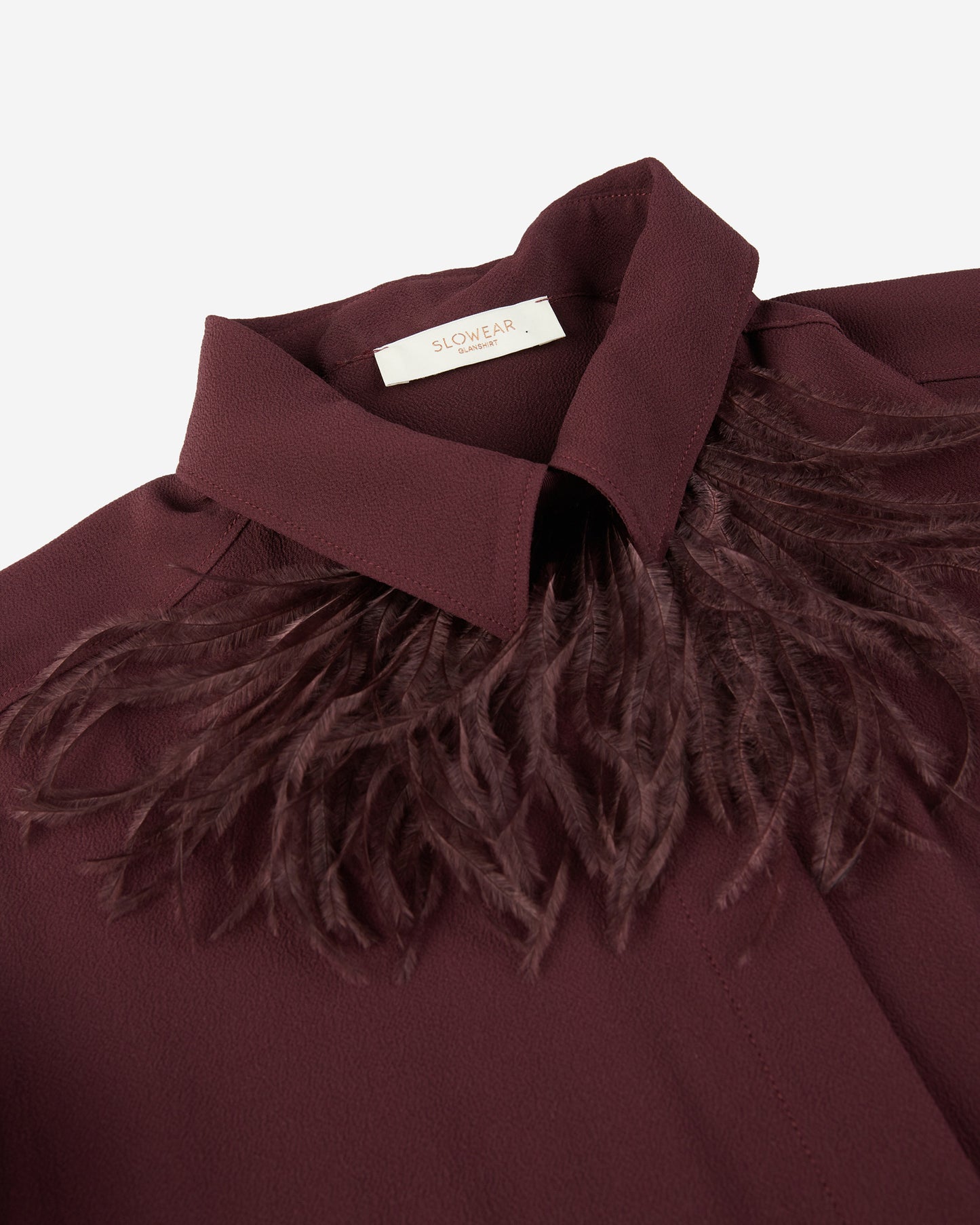 シルククレープデシンとアセテート・スリムフィットブラウス