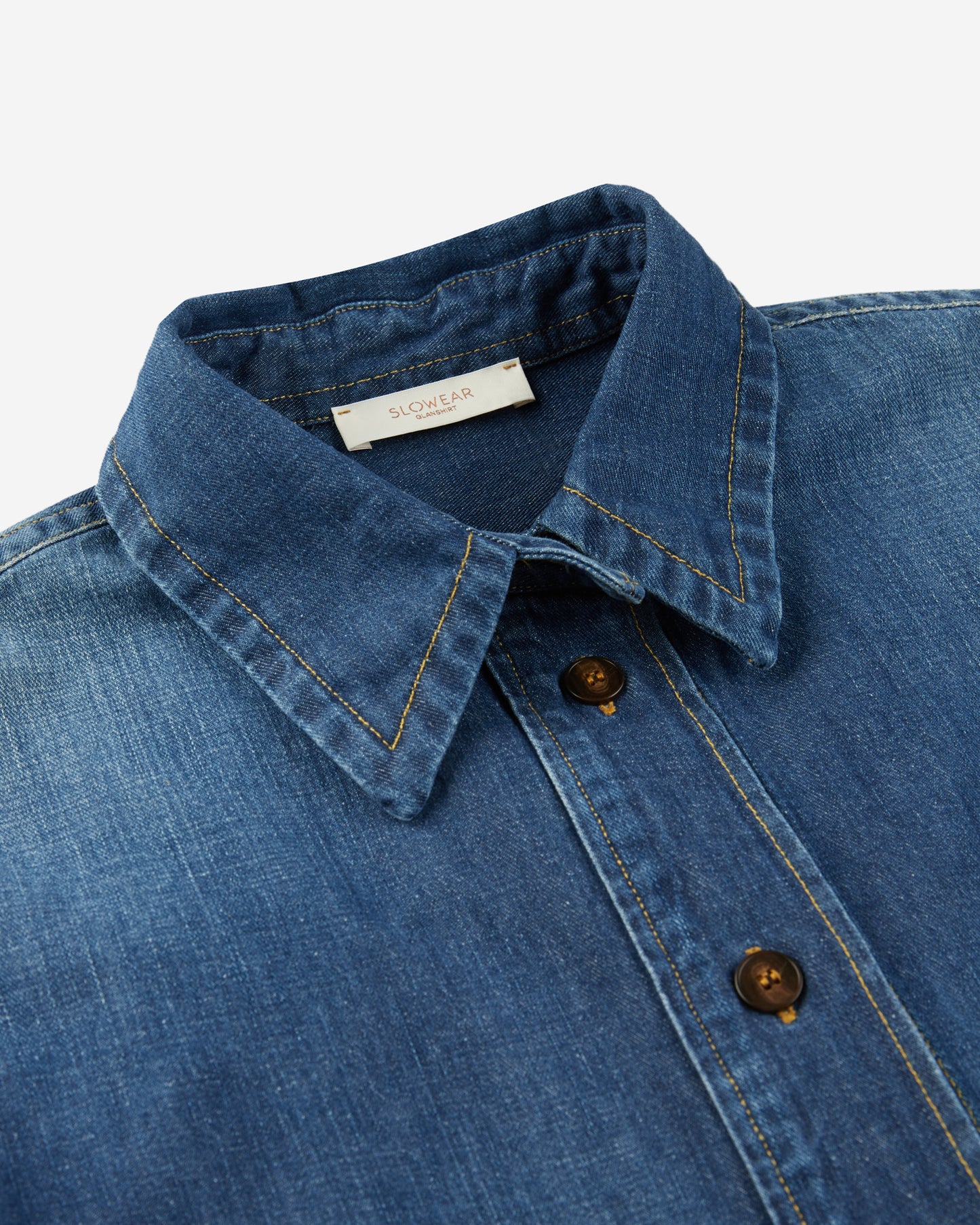 コットンデニム・レギュラーフィットブラウス