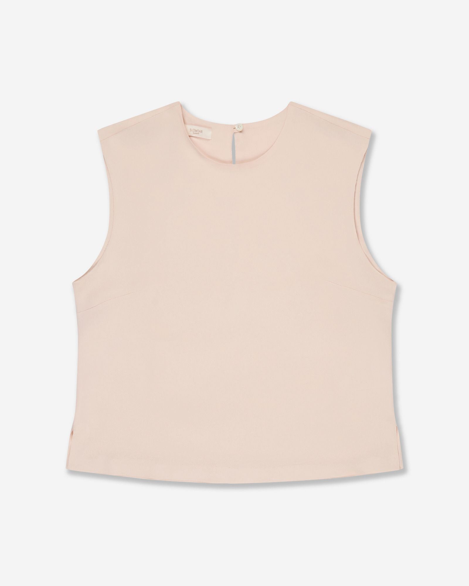 Glanshirt - Regular fit top in silk-blend crêpe de chine - nude