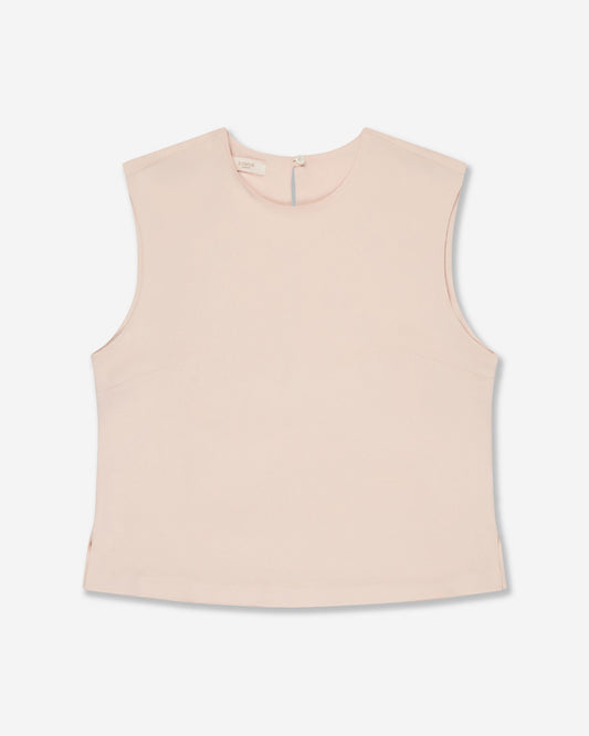 Glanshirt - Regular fit top in silk-blend crêpe de chine - nude