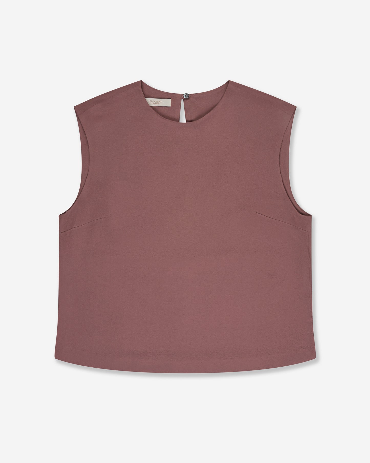 Regular fit top in silk-blend crêpe de chine