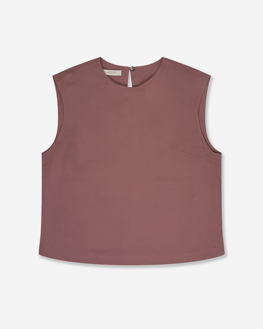 Regular fit top in silk-blend crêpe de chine