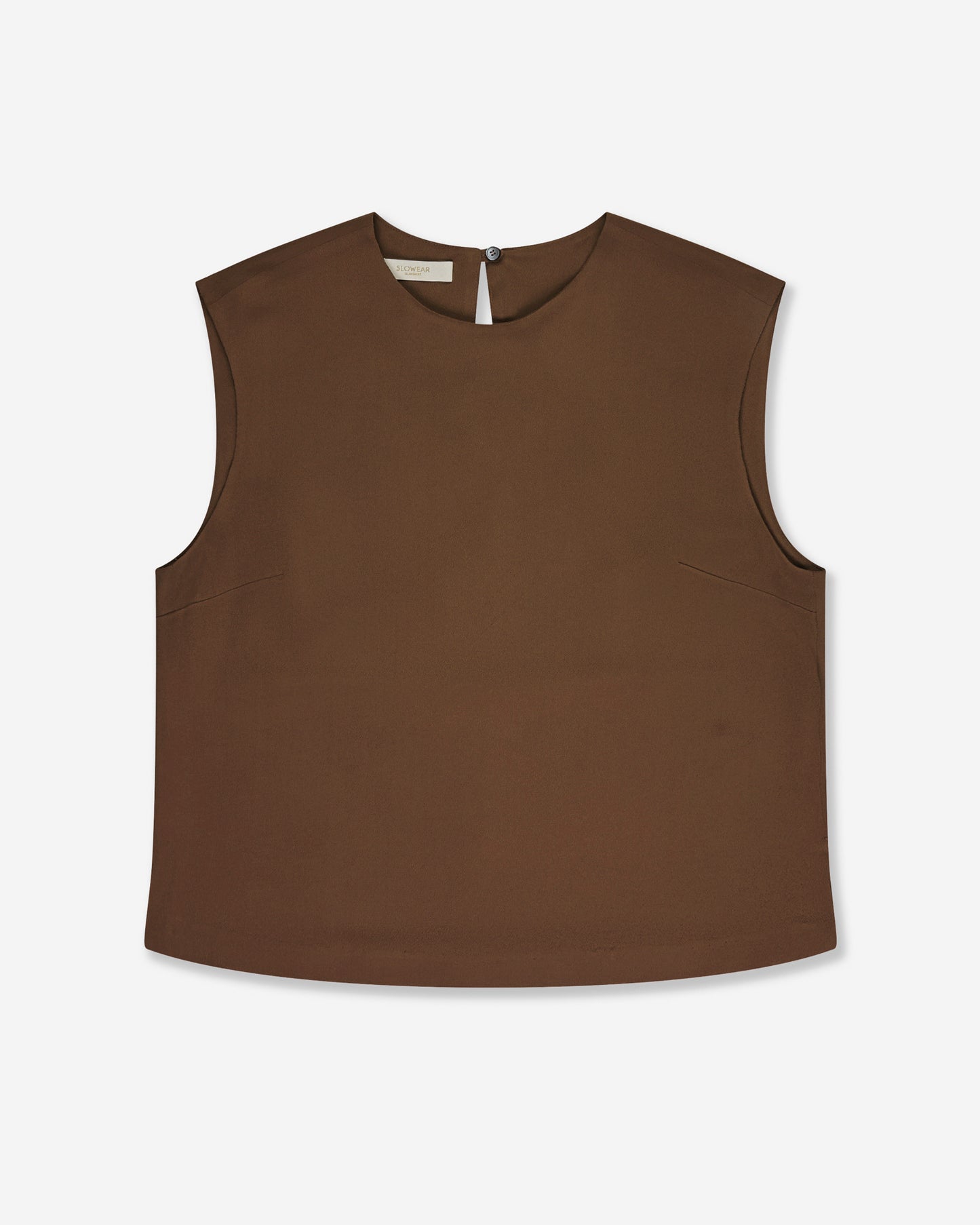 Regular fit top in silk-blend crêpe de chine