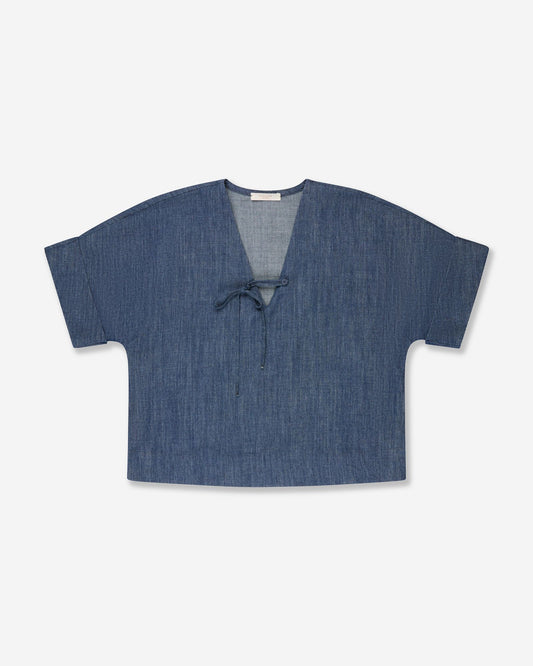 Glanshirt - Wide fit denim shirt - dark blue