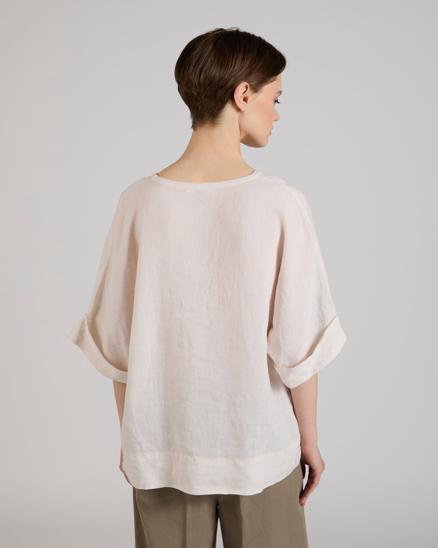 Wide fit linen shirt