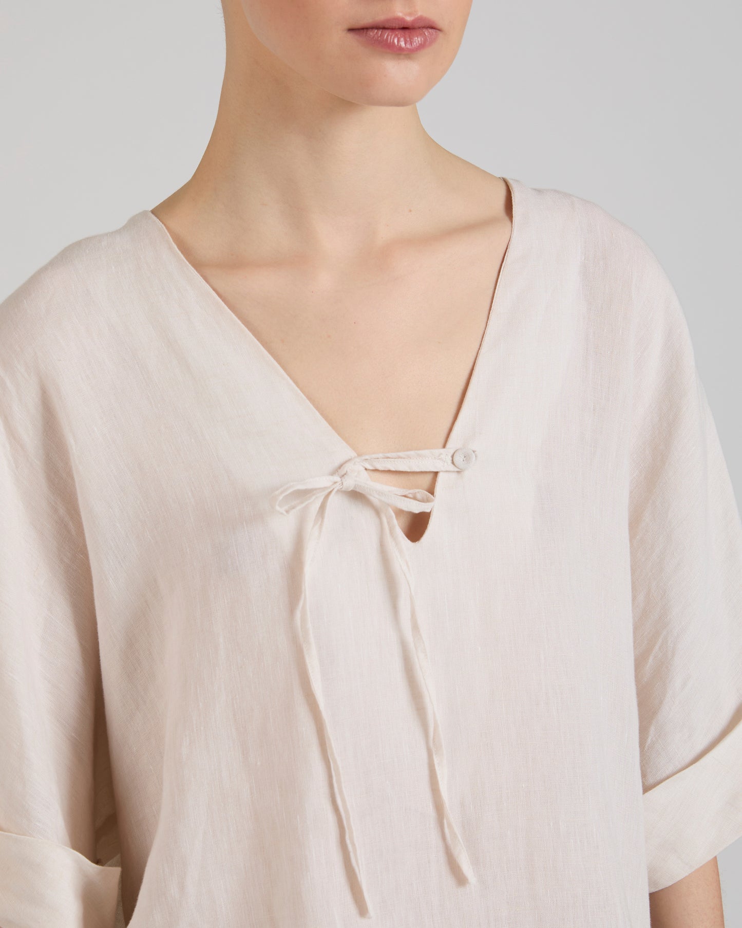 Wide fit linen shirt