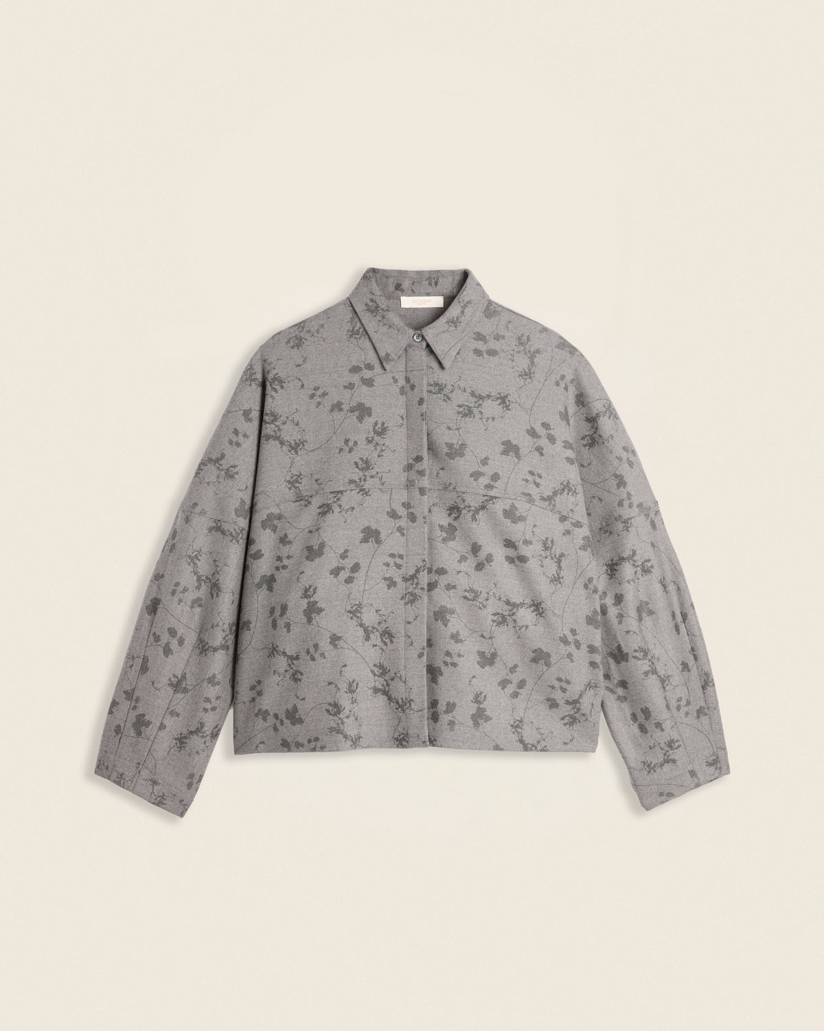 Chemise coupe ample en flanelle de laine à imprimé floral