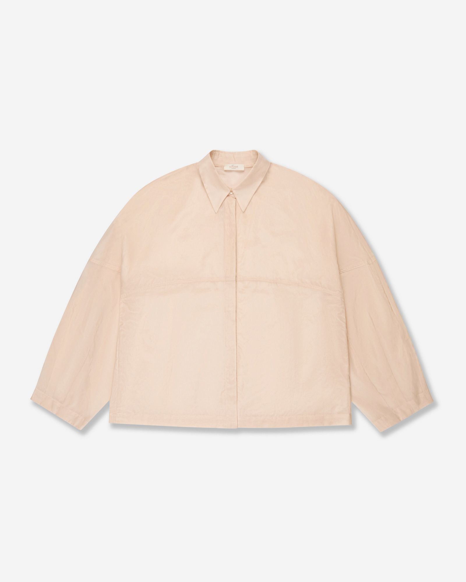 Glanshirt - Wide fit shirt in silk and cotton muslin - nude