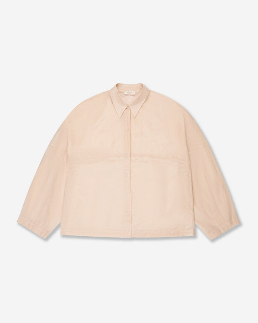 Glanshirt - Wide fit shirt in silk and cotton muslin - nude