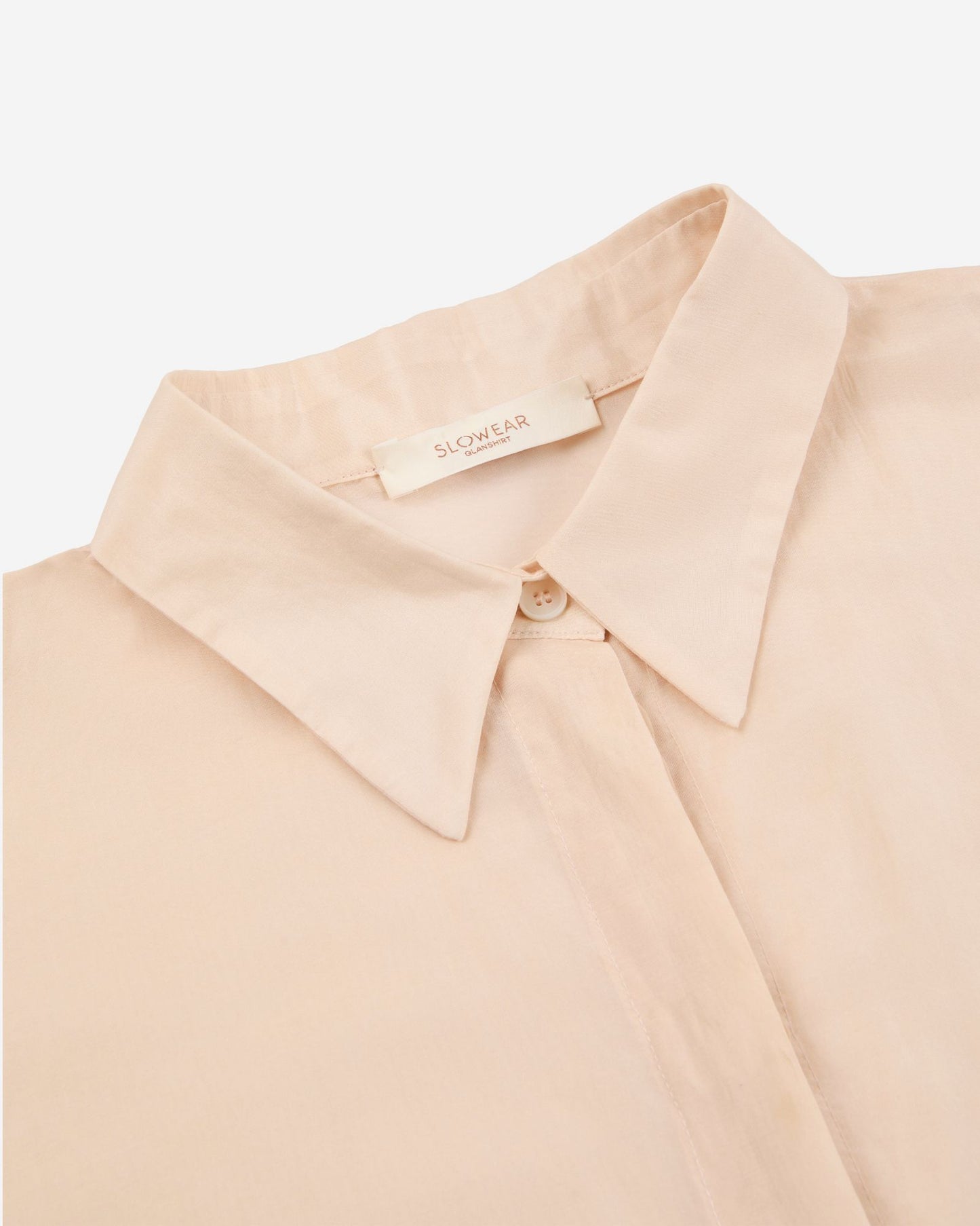 Glanshirt - Wide fit shirt in silk and cotton muslin - nude