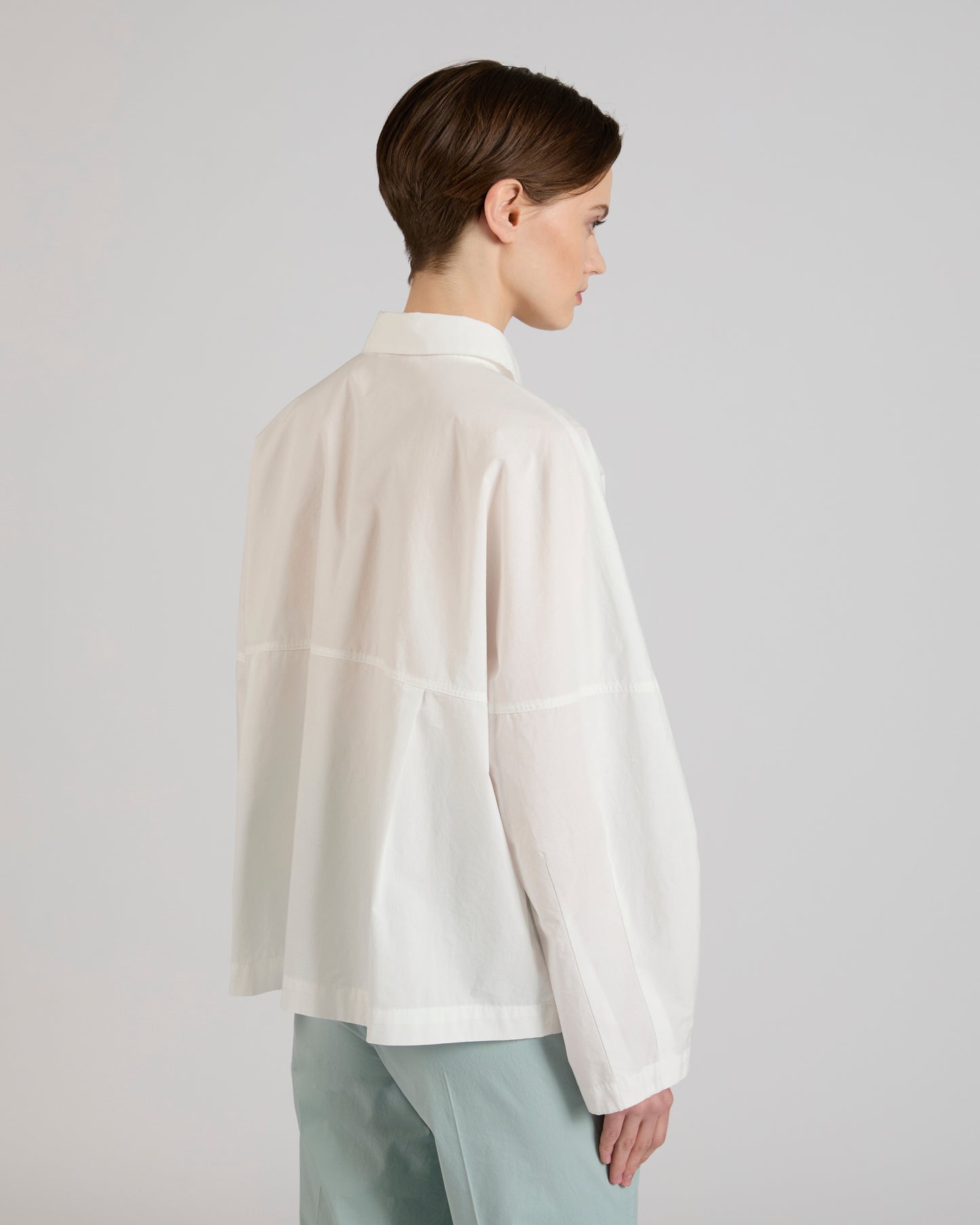 Wide fit cotton poplin shirt