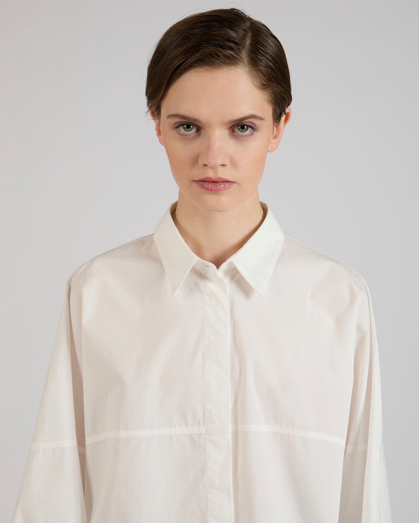 Wide fit cotton poplin shirt