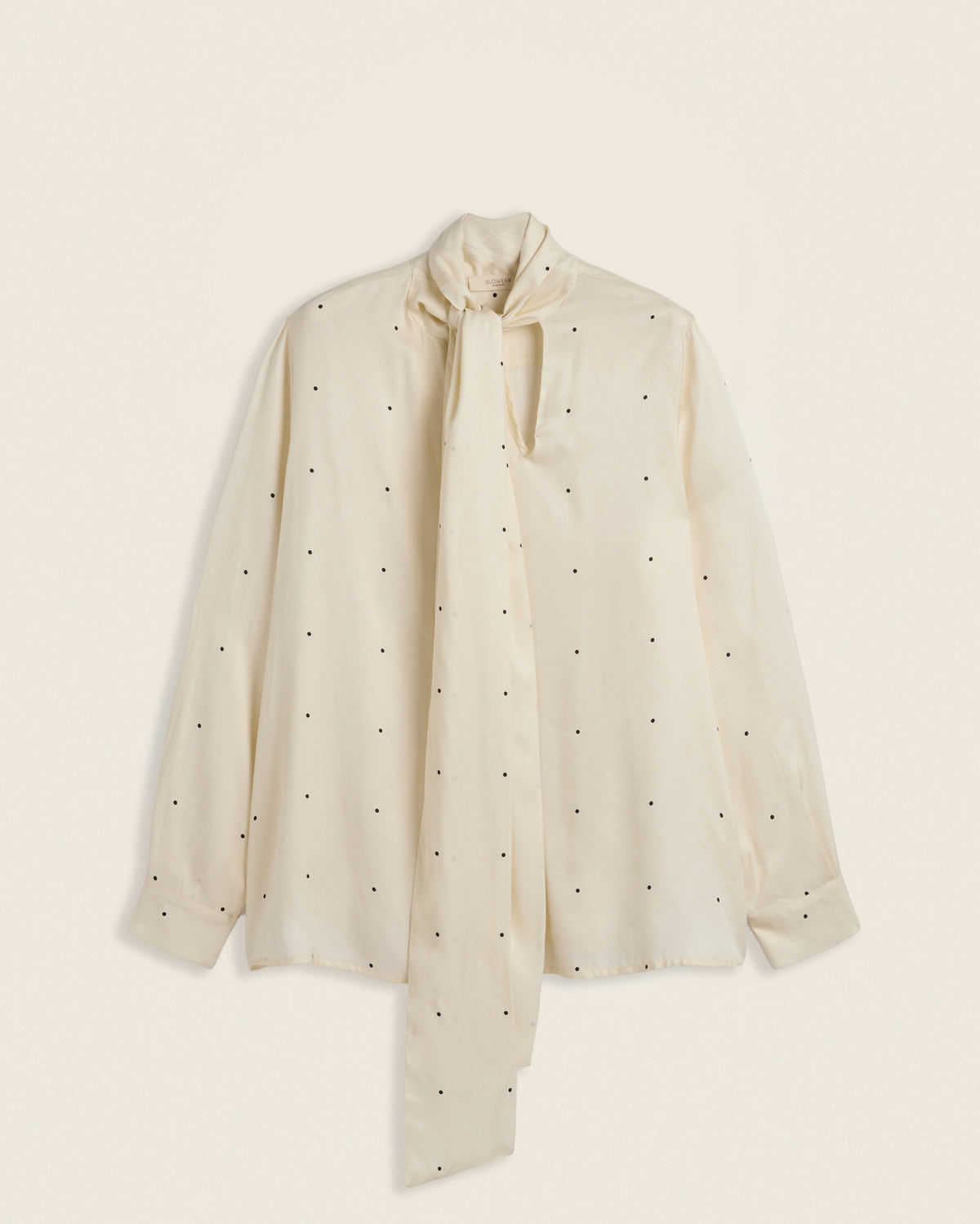 Regular fit polka-dot viscose-twill blouse