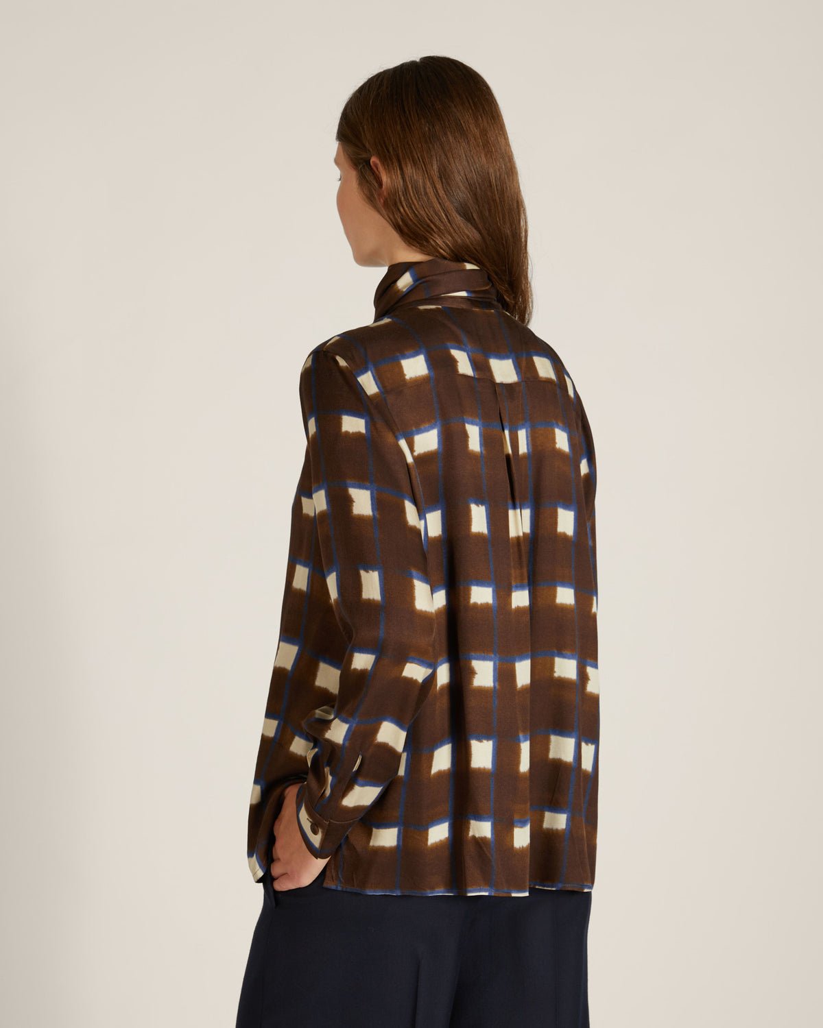 Regular fit printed viscose-twill blouse