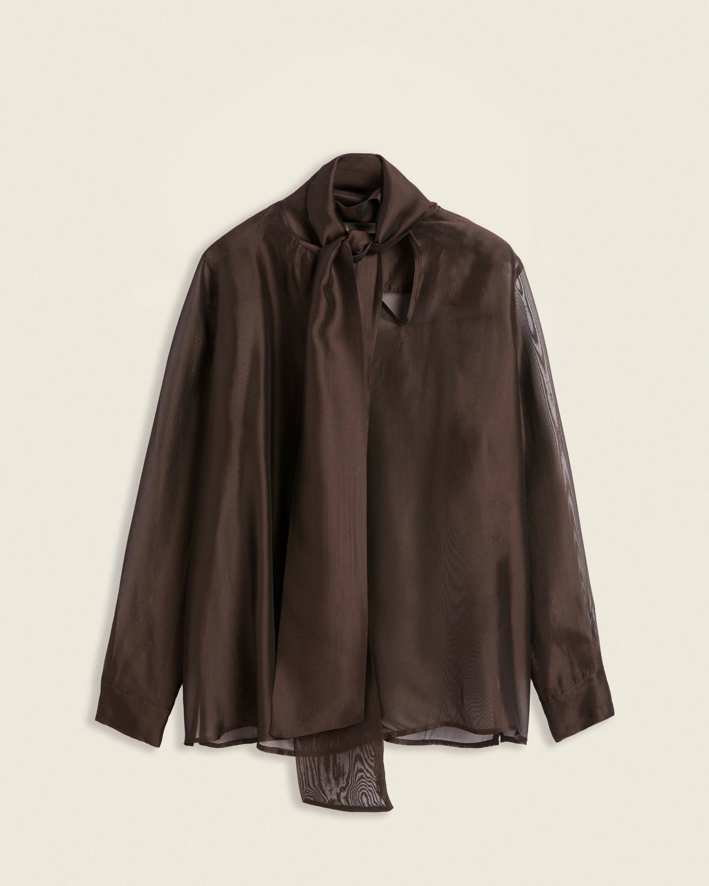 Regular fit viscose and silk organza blouse