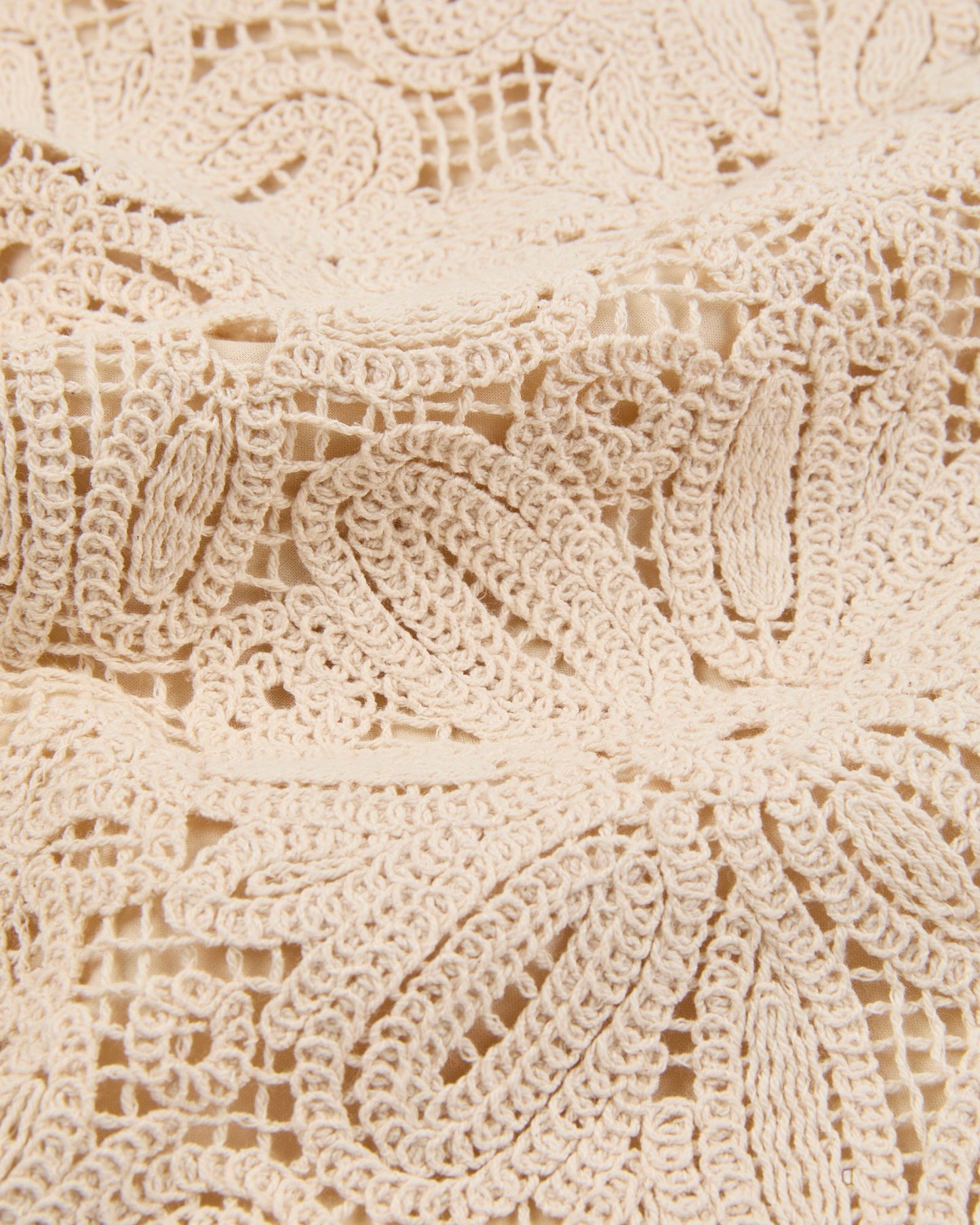 Glanshirt - Regular fit top in macramé lace - ivory