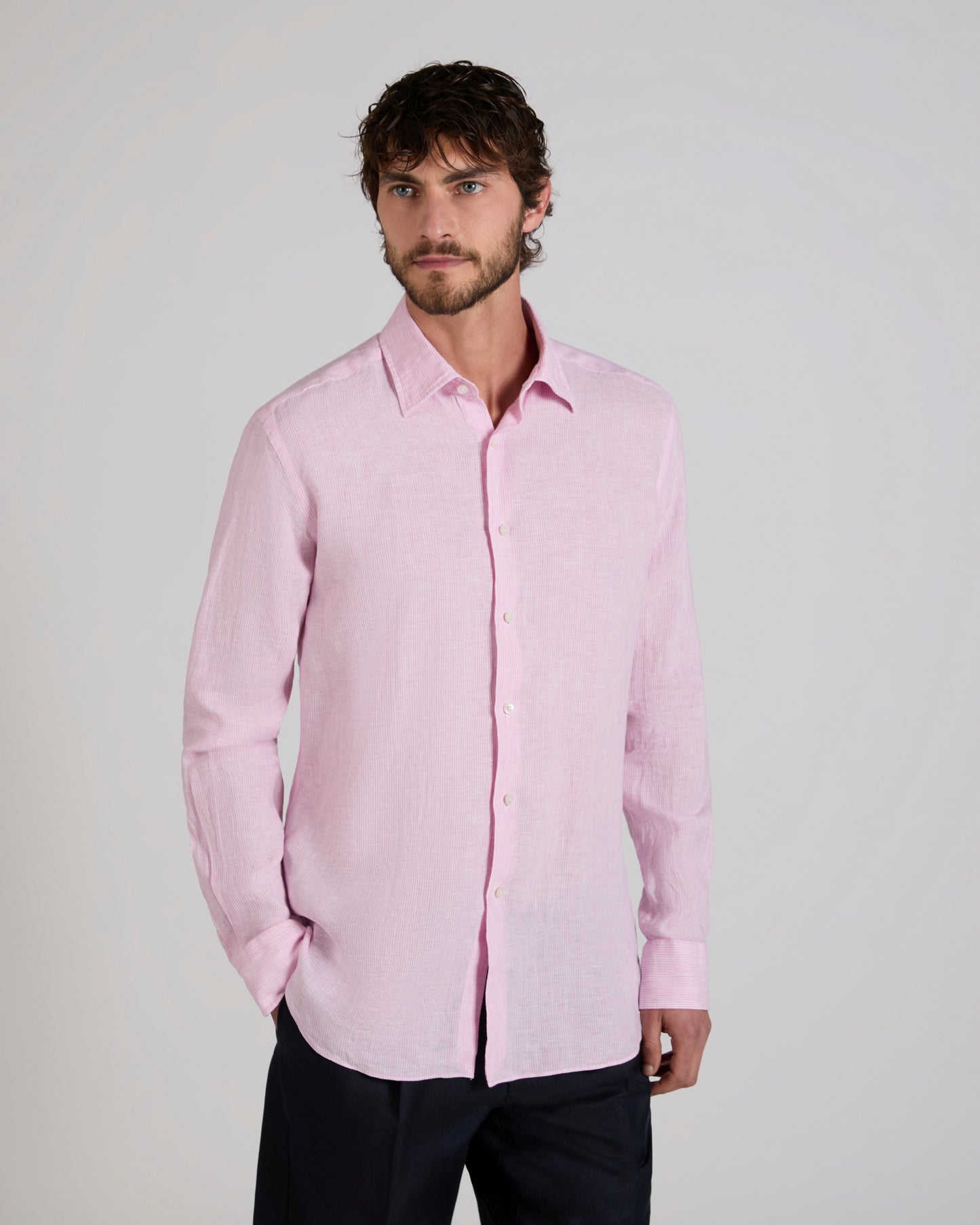 Regular fit linen shirt