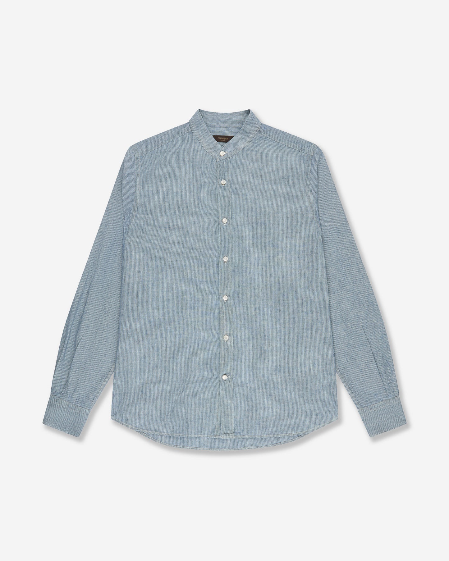 Regular fit linen and cotton shirt