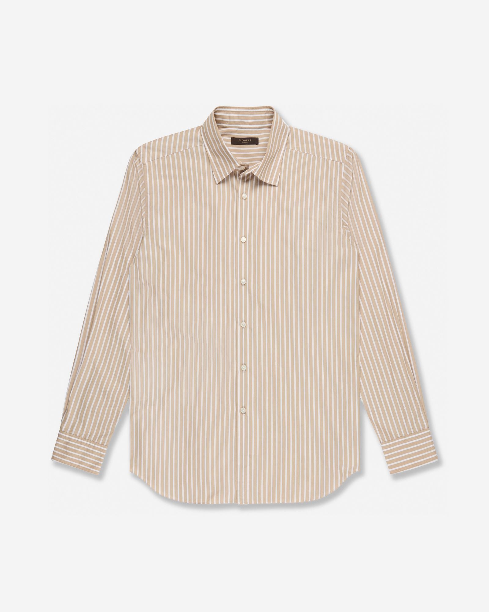 Glanshirt - Regular fit cotton poplin shirt - light beige
