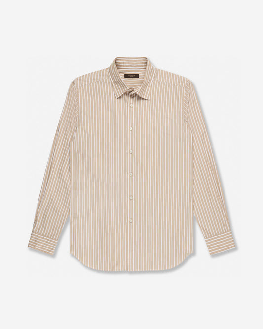Glanshirt - Regular fit cotton poplin shirt - light beige