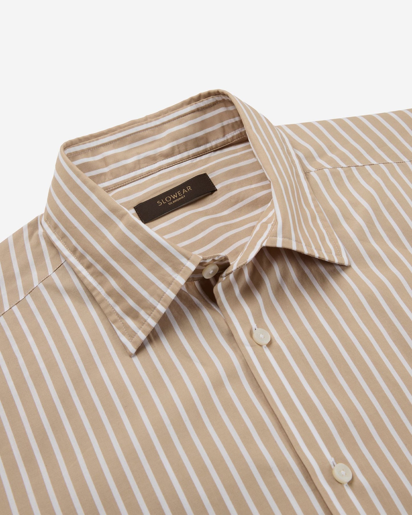 Glanshirt - Regular fit cotton poplin shirt - light beige