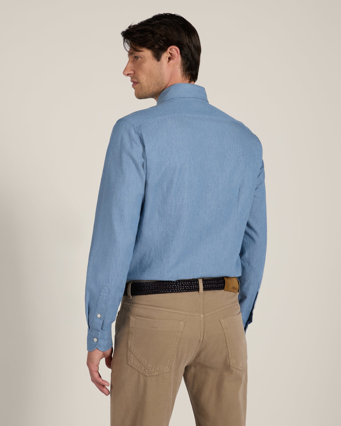 Camicia regular fit in twill effetto denim