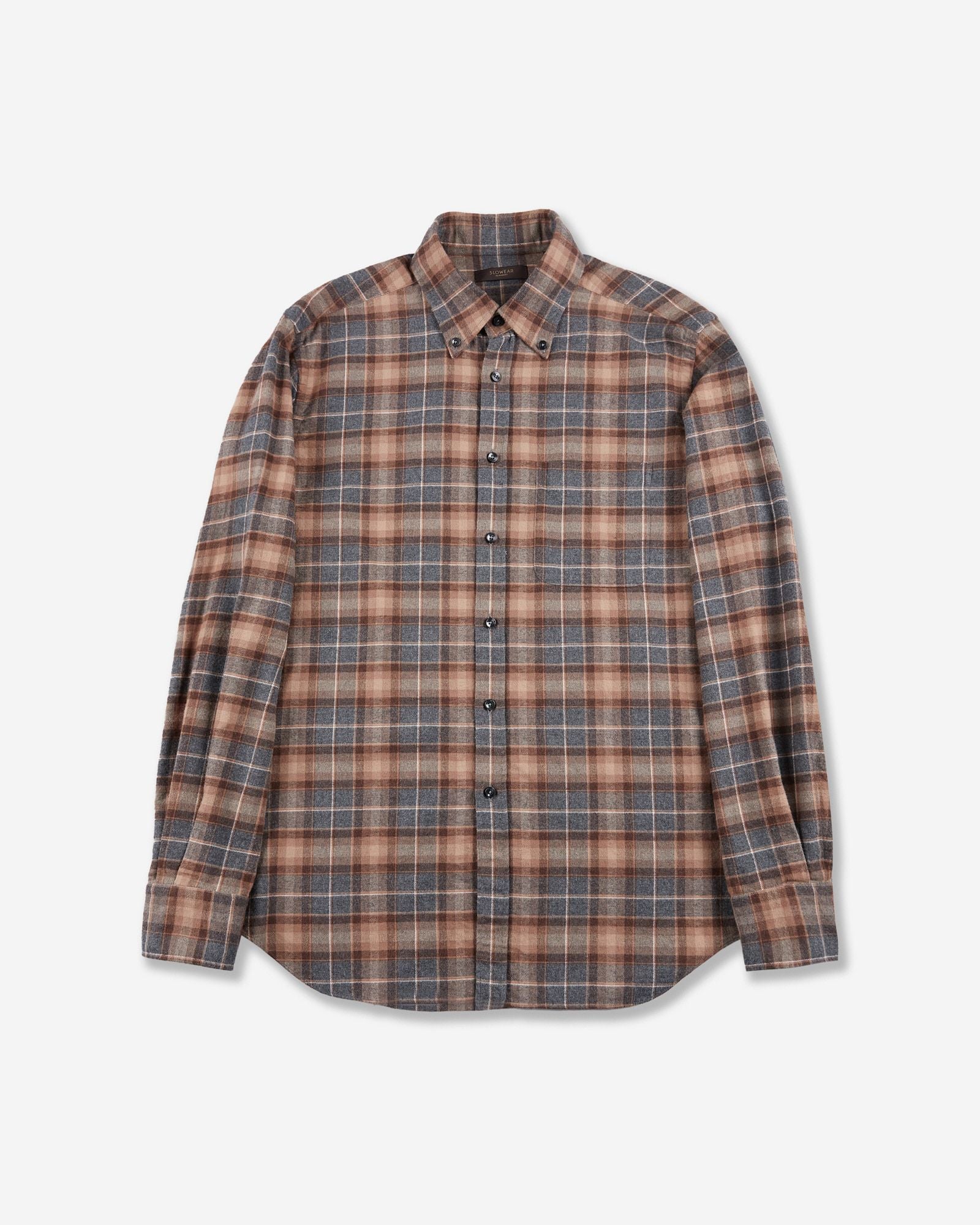 Regular fit cotton flannel shirt
