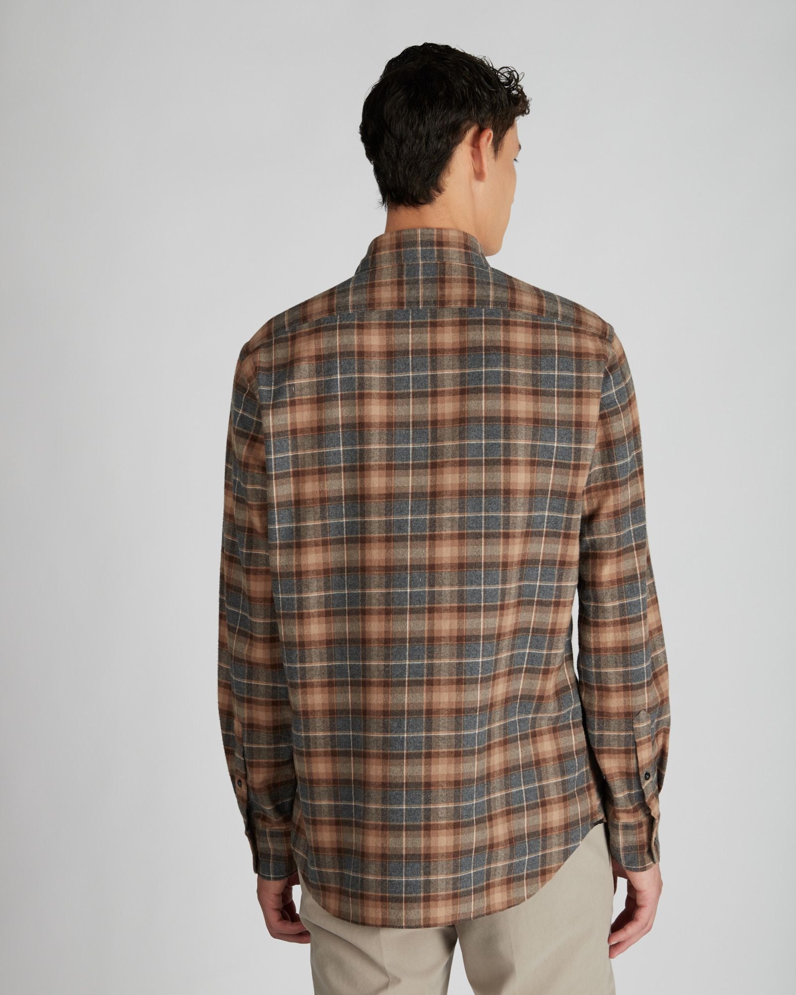 Regular fit cotton flannel shirt