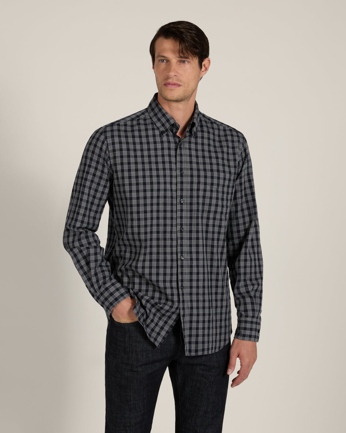 Casual-Fit Baumwollhemd mit Vichy-Karo