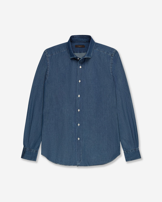 Slim fit denim cotton shirt