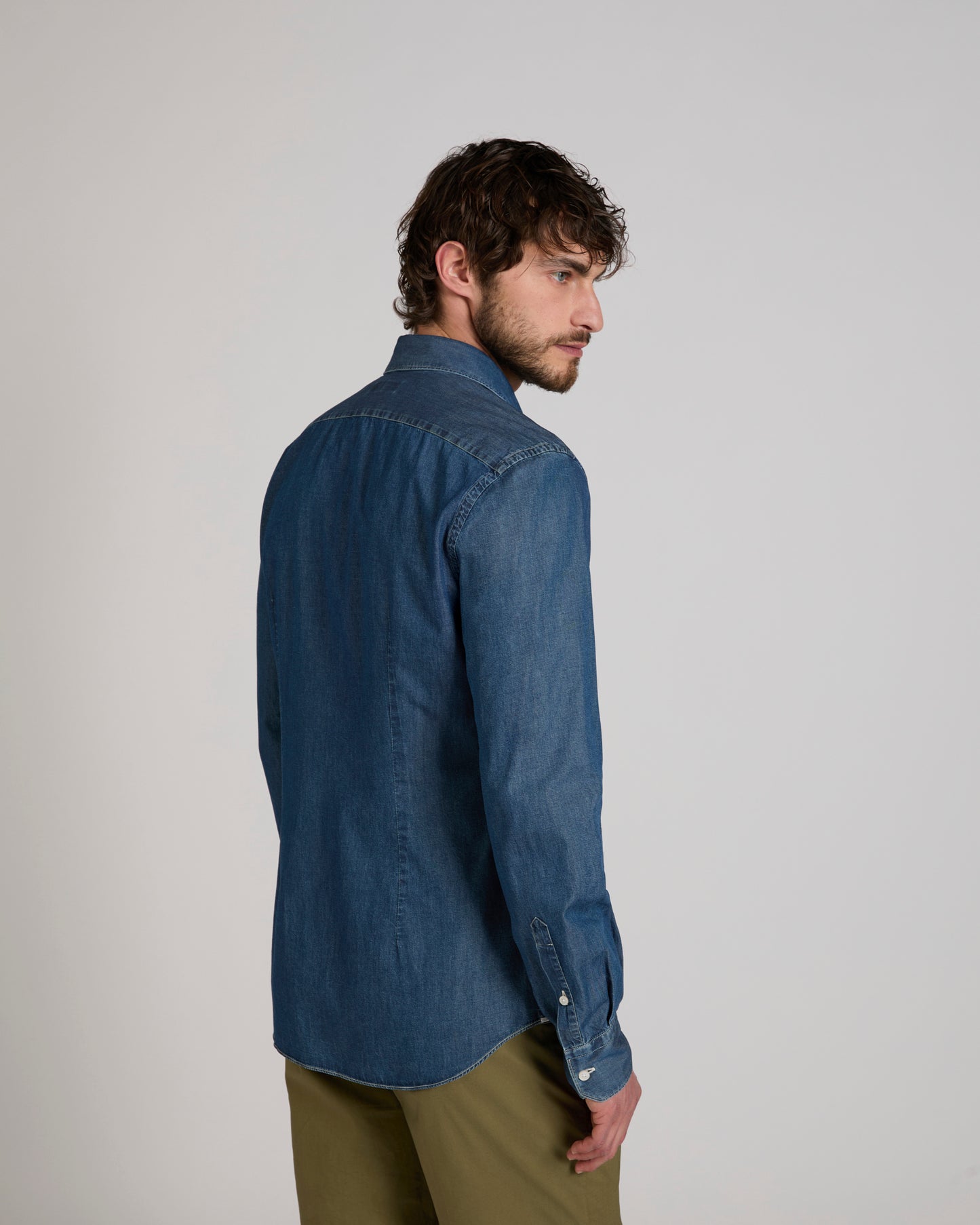 Slim fit denim cotton shirt