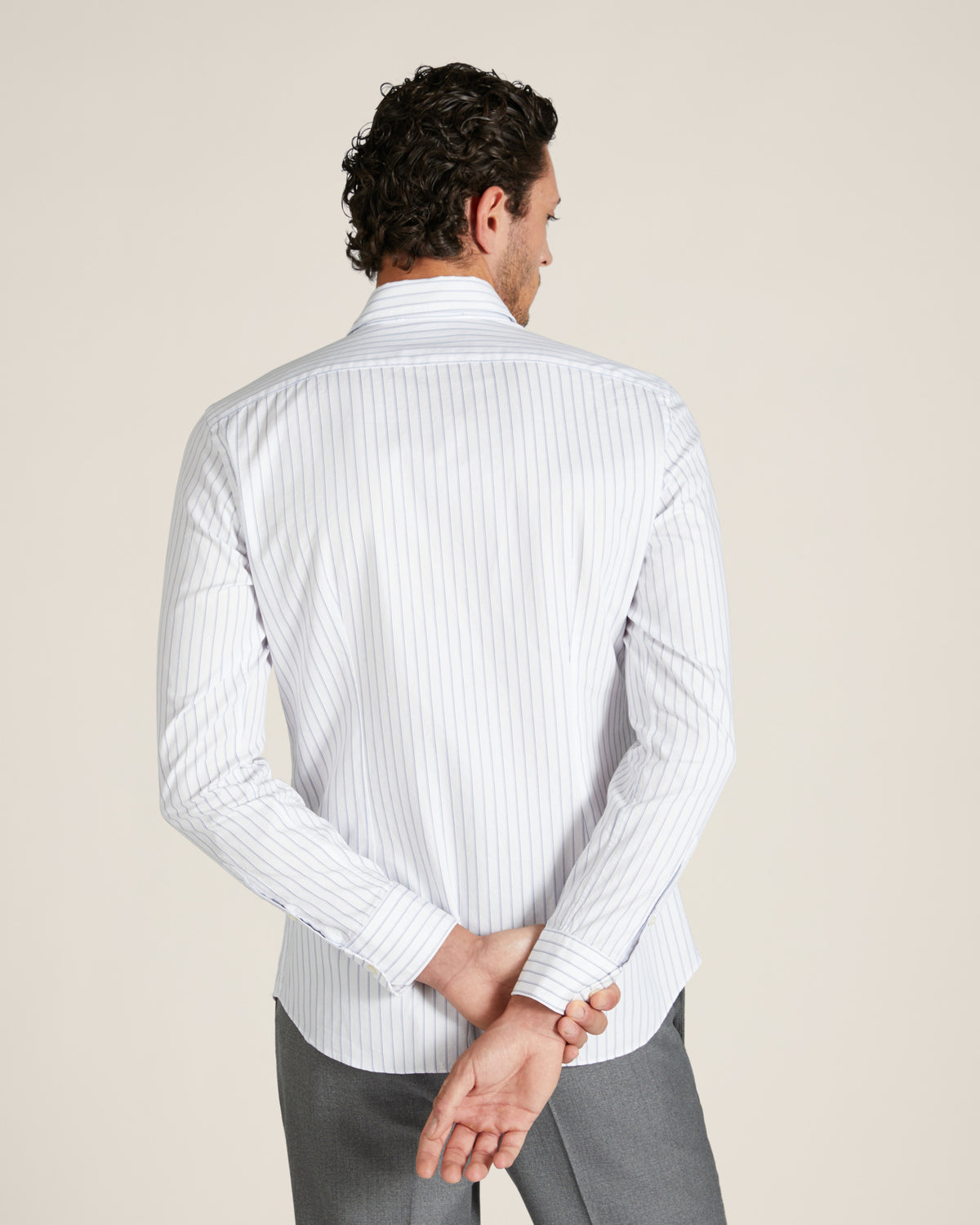 Gestreiftes Baumwollhemd Slim Fit