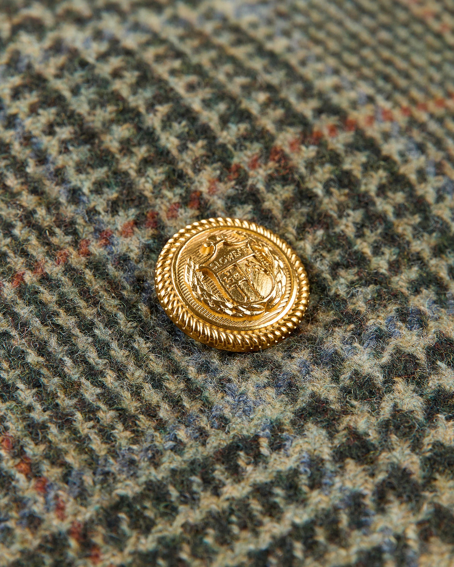 Slim fit double-breasted Prince of Wales wool jacket