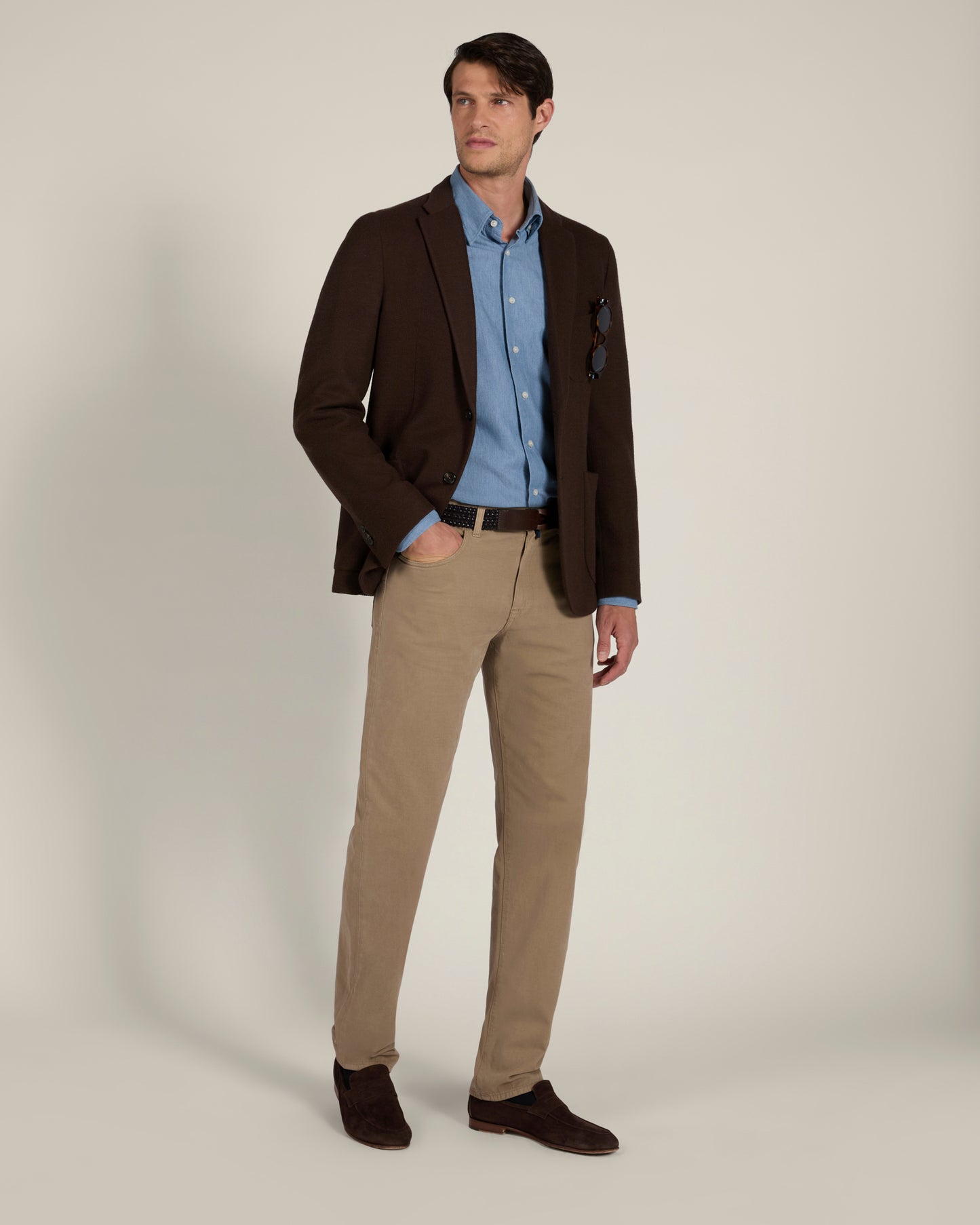 Slim-Fit Sakko aus Hopsack-Jersey