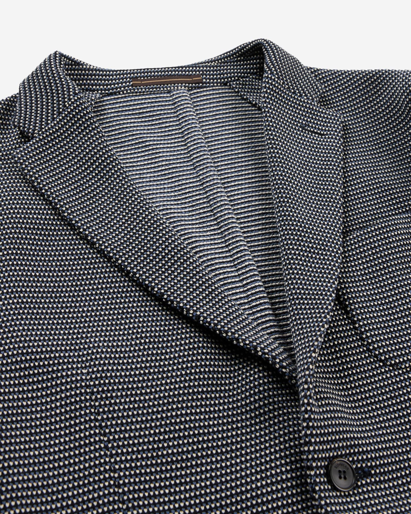 Incotex - Slim fit micro-patterned jersey jacket - dark blue