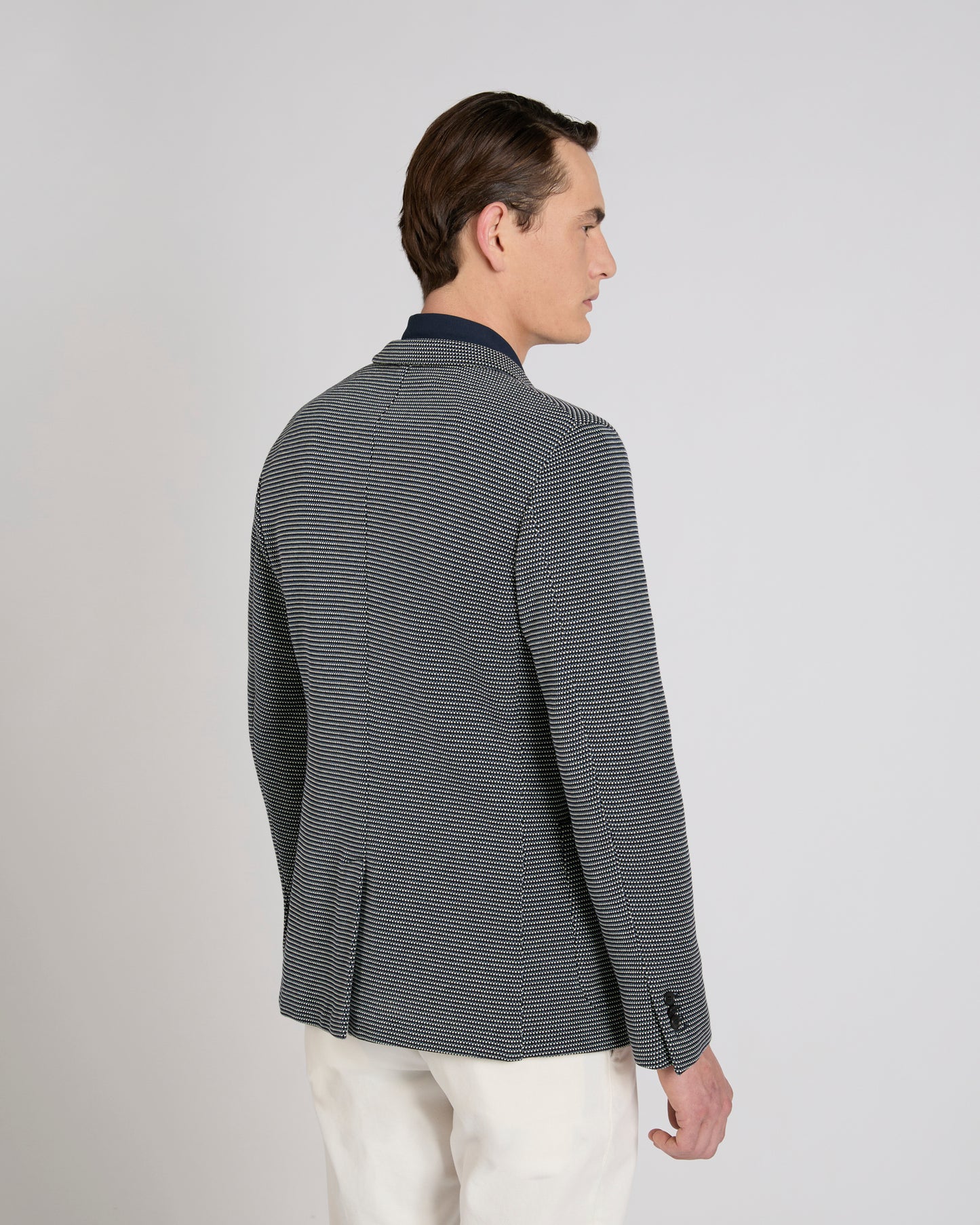 Slim fit micro-patterned jersey jacket