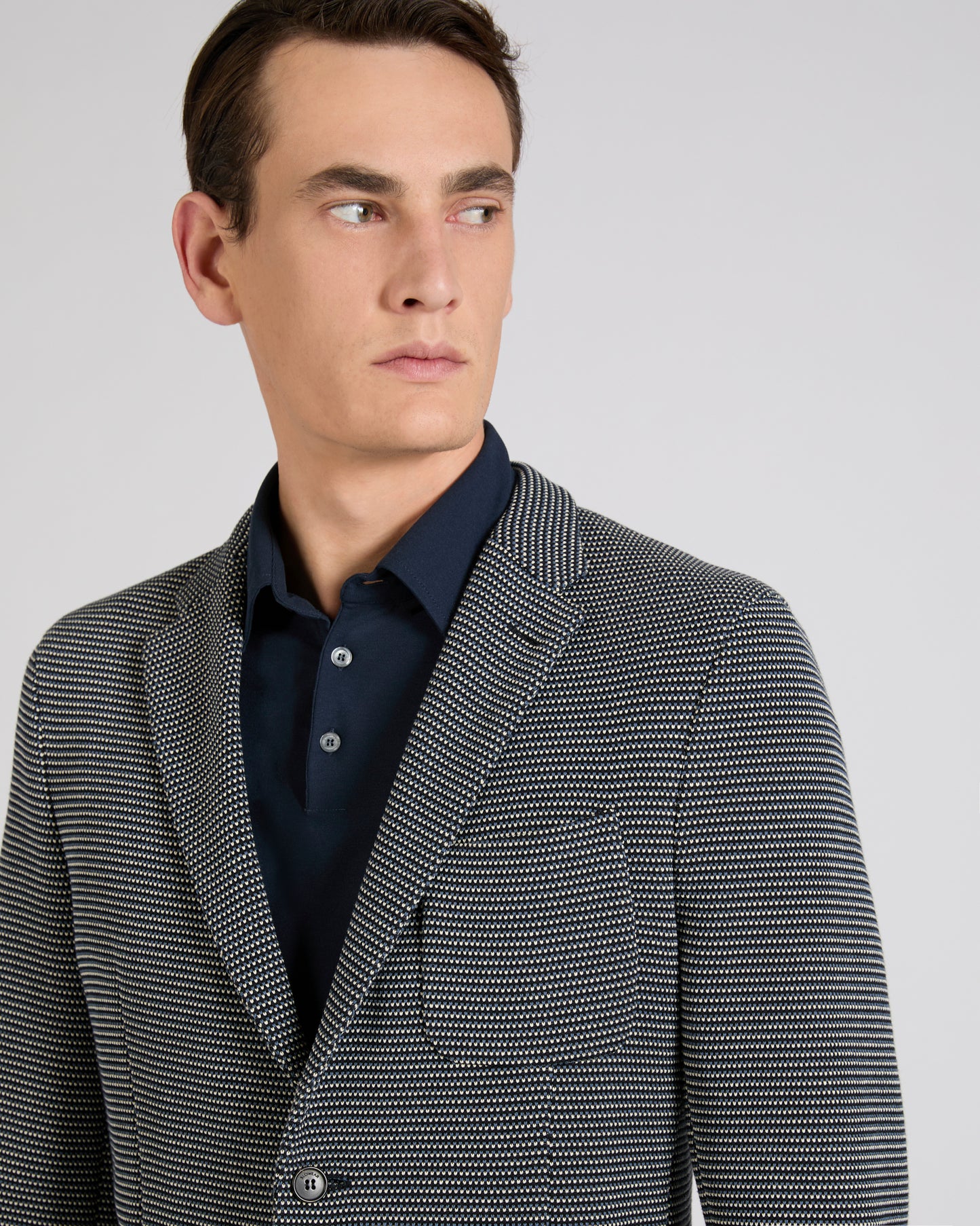 Slim fit micro-patterned jersey jacket
